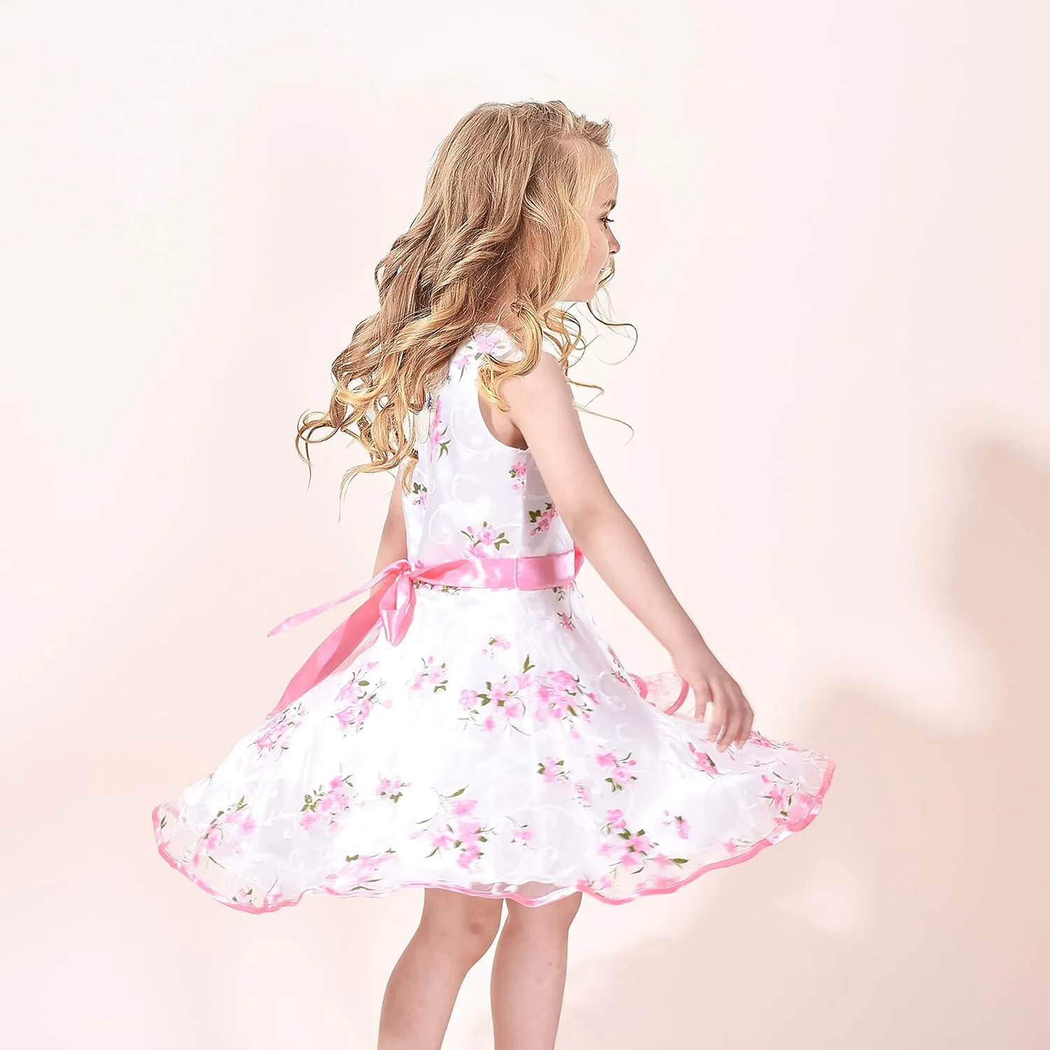 Sunny Fashion 3 Layers Girls Dress Sunflower Wave Pageant Bridesmaid Kids