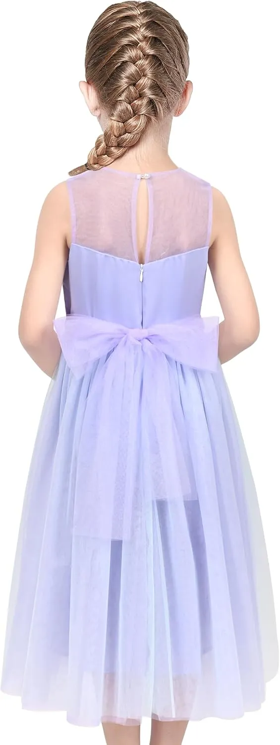 Sunny Fashion Flower Girl Dress Ivory Sequin Bridesmaid Wedding Party Size 6-12