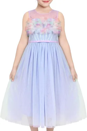 Sunny Fashion Flower Girl Dress Ivory Sequin Bridesmaid Wedding Party Size 6-12