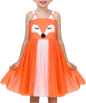 Sunny Fashion Girls Dress Cat Face Black Tower Ruffle Dancing Party Size 4-10