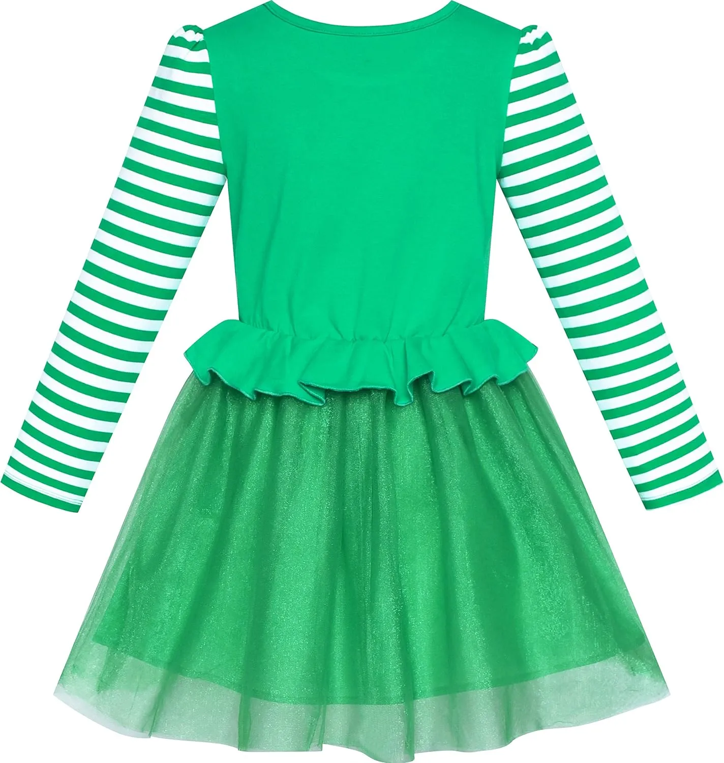 Sunny Fashion Girls Dress Christmas Santa Hat Long Sleeve Party Dress Size 6-12