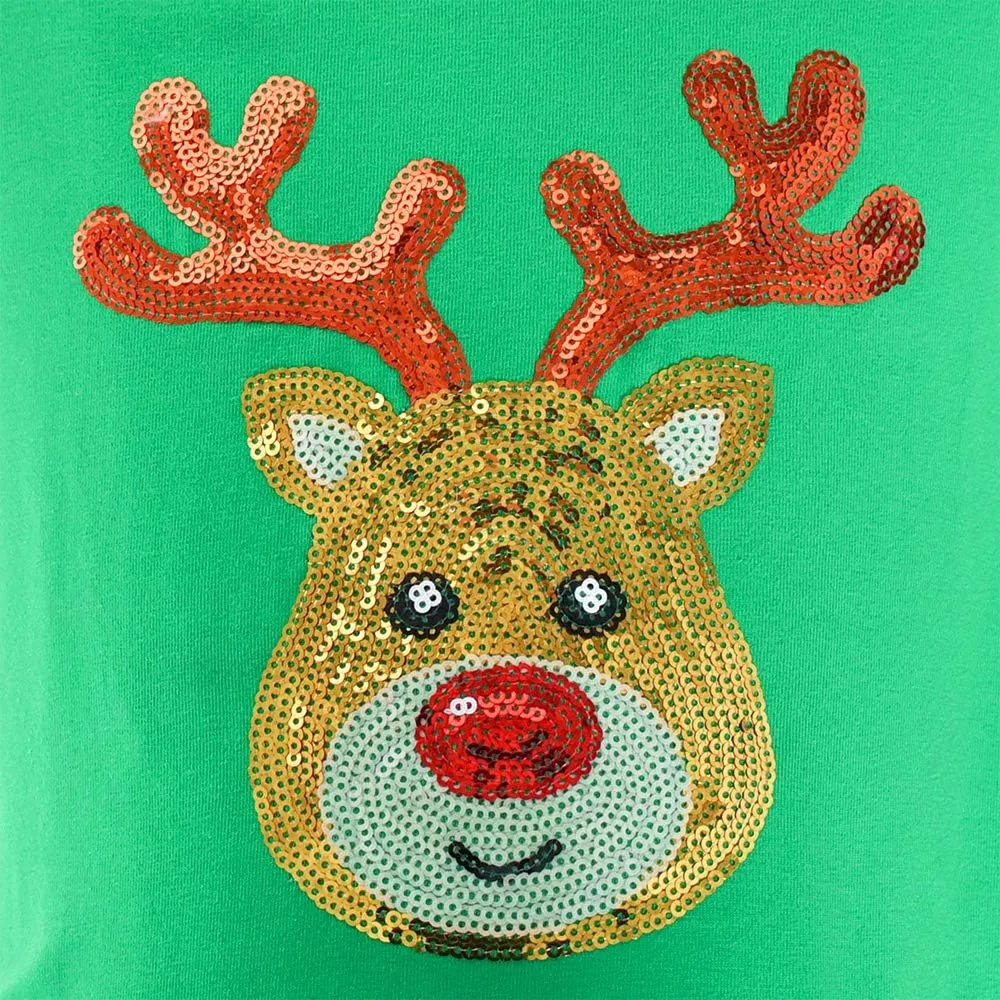 Sunny Fashion Girls Dress Christmas Santa Hat Long Sleeve Party Dress Size 6-12