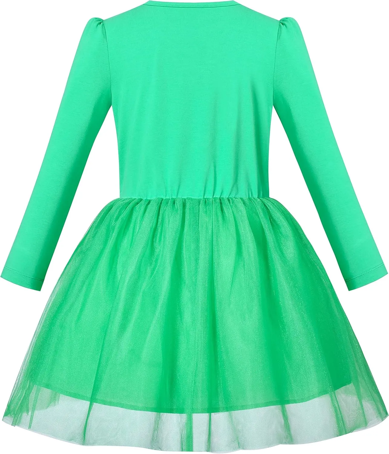 Sunny Fashion Girls Dress Christmas Santa Hat Long Sleeve Party Dress Size 6-12