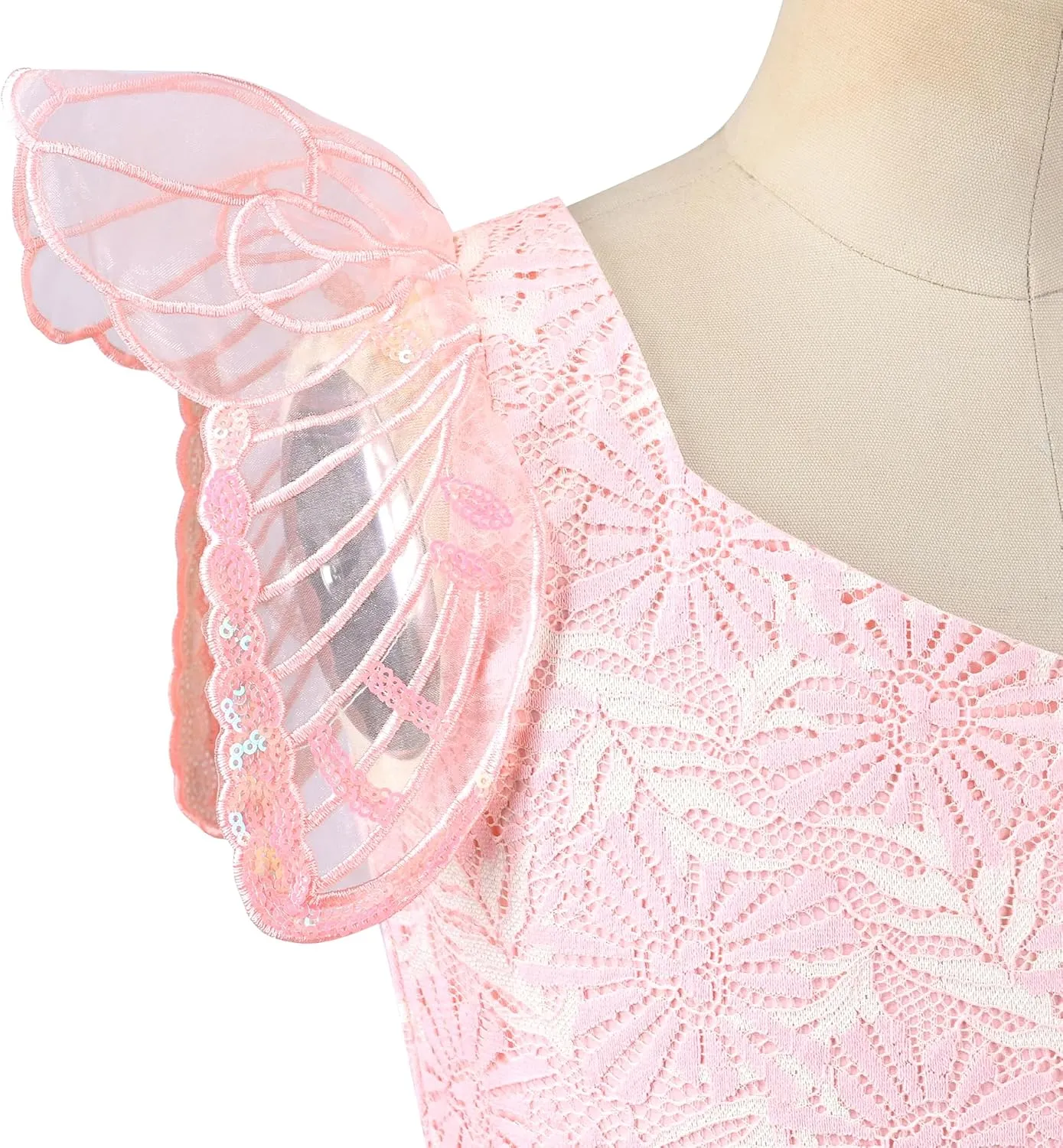 Sunny Fashion Girls Dress Floral Ruffle Tulle Skirt Flutter Flare Sleeve