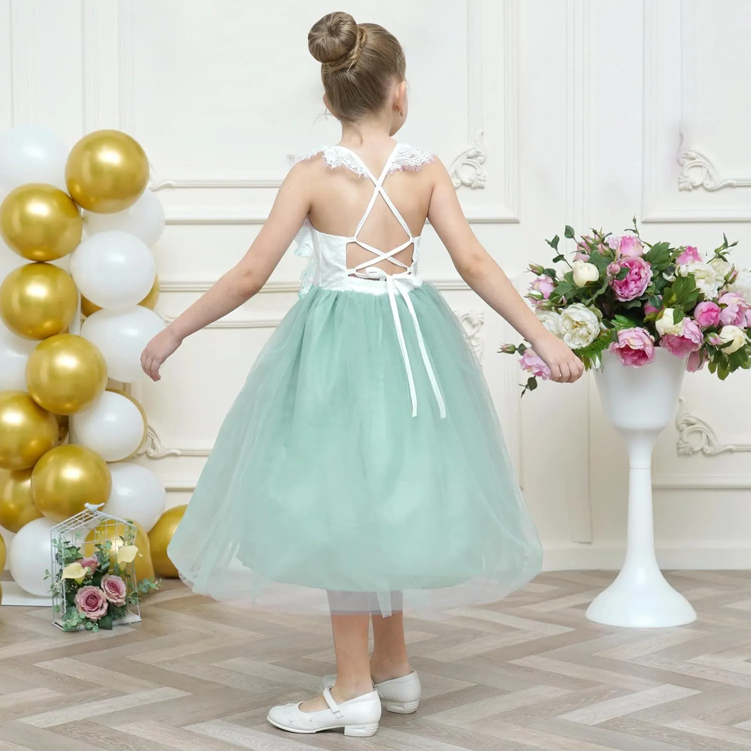 Sunny Fashion Girls Dress Purple Lace Tulle Sleeveless Hollow Back Party Pageant
