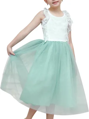 Sunny Fashion Girls Dress Purple Lace Tulle Sleeveless Hollow Back Party Pageant
