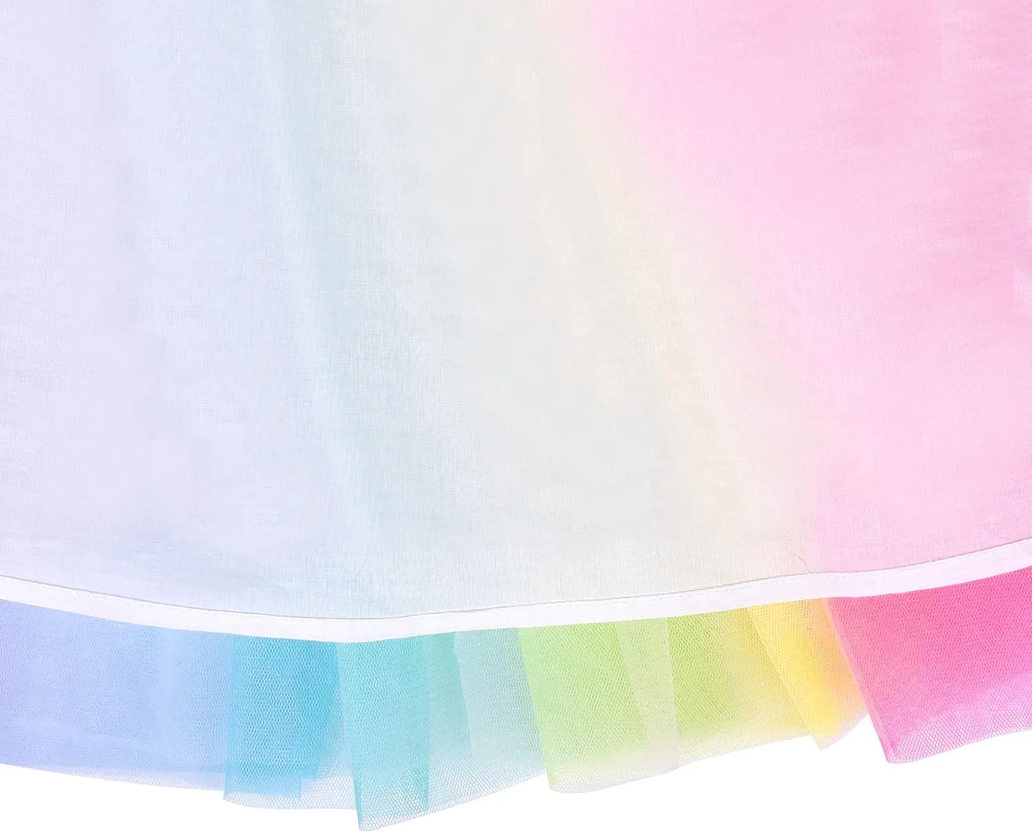 Sunny Fashion Girls Dress Purple Short Sleeve Rainbow Tulle Skirt Birthday Party