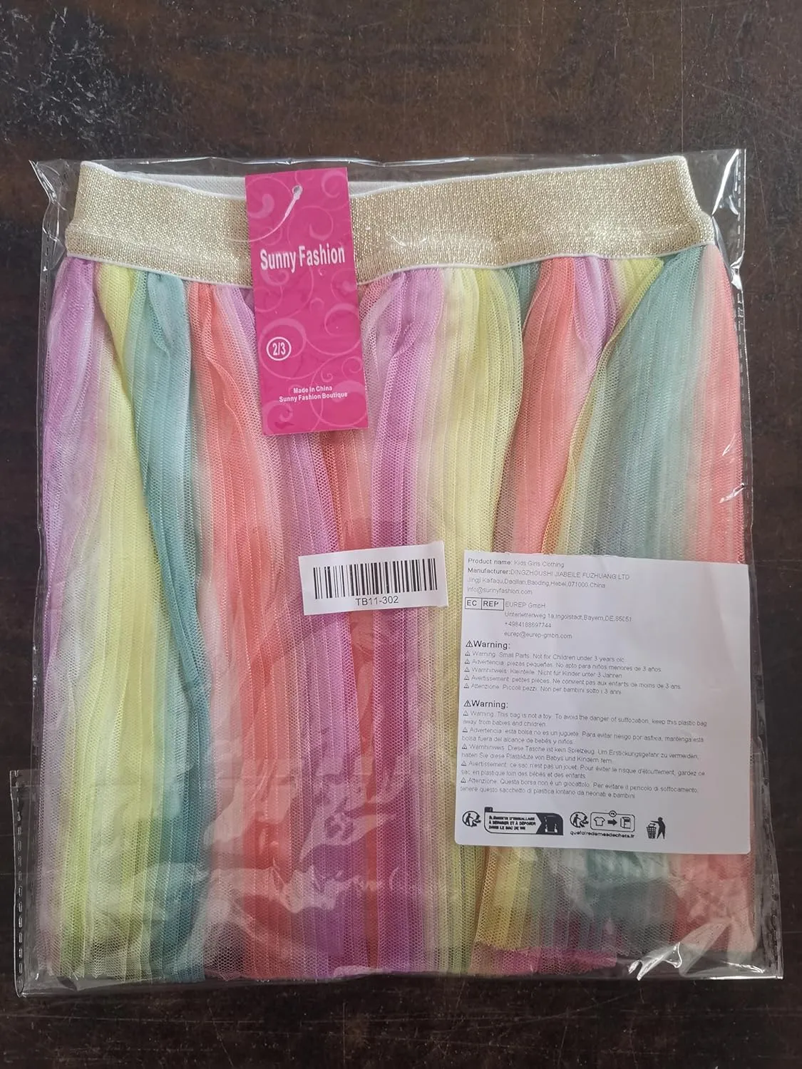 Sunny Fashion Girls Skirt Tutu Rainbow Multicolor Ballet Dancing Party Size 2-10