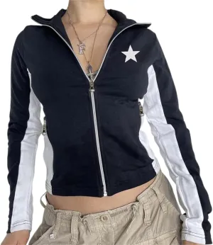 Sup-Coente Trendy Crop Jacket for Women or Teen Gilrs Y2k Cropped Top
