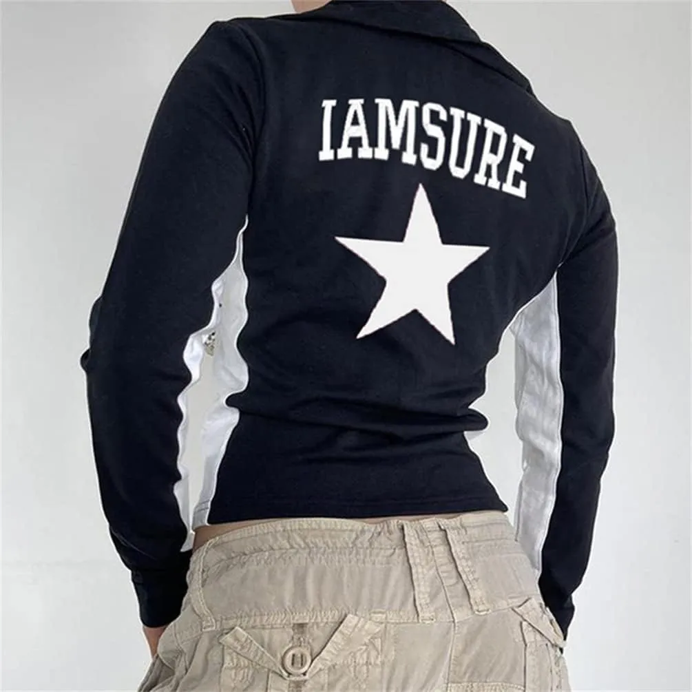 Sup-Coente Trendy Crop Jacket for Women or Teen Gilrs Y2k Cropped Top