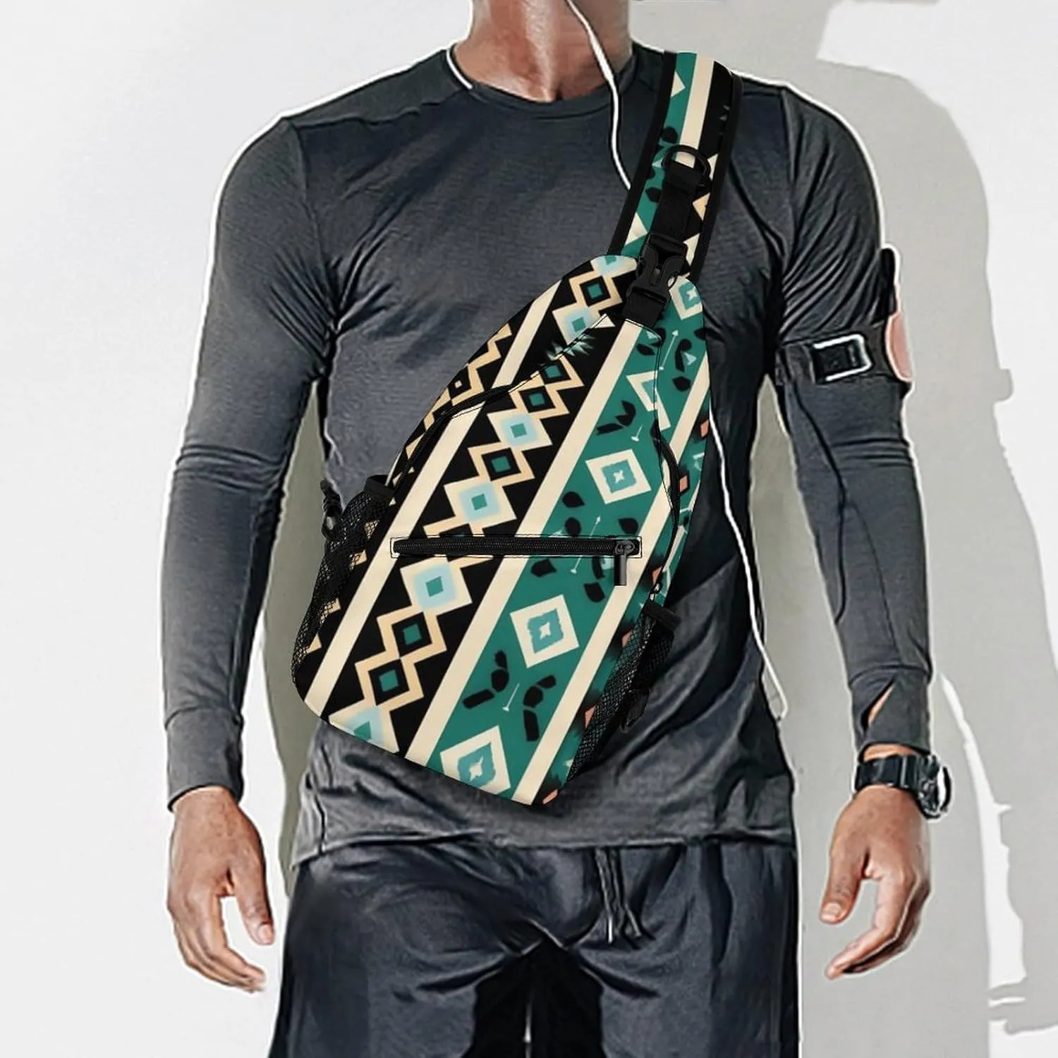 Supdreamc Men & Women Tribal Navajo Aztec Geometric Ethnic Pattern Sling Shoulder Backpack Travel Backpack Camping Outdoor Bag - Multipurpose Anti-Theft Daypack Durable Shoulder Chest Crossbody Bag