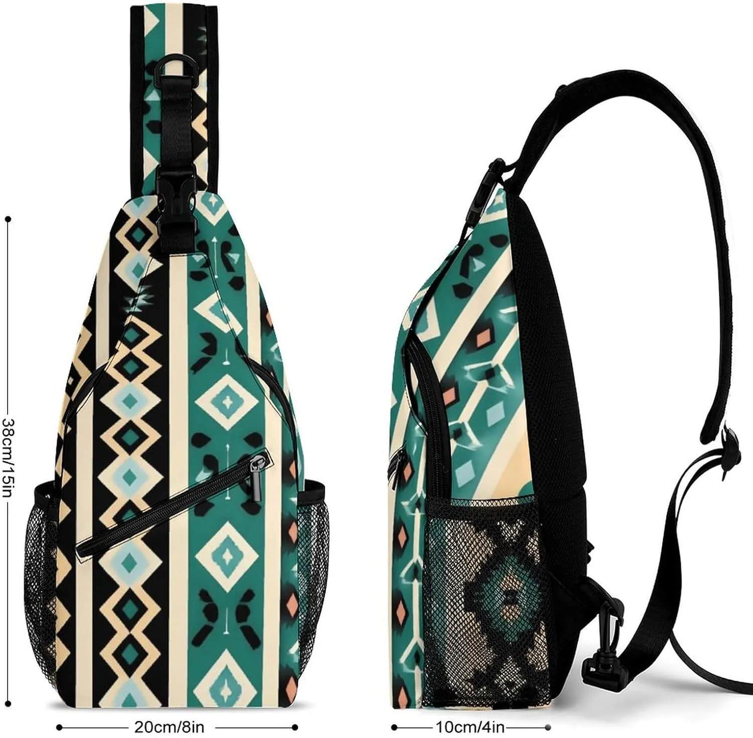 Supdreamc Men & Women Tribal Navajo Aztec Geometric Ethnic Pattern Sling Shoulder Backpack Travel Backpack Camping Outdoor Bag - Multipurpose Anti-Theft Daypack Durable Shoulder Chest Crossbody Bag