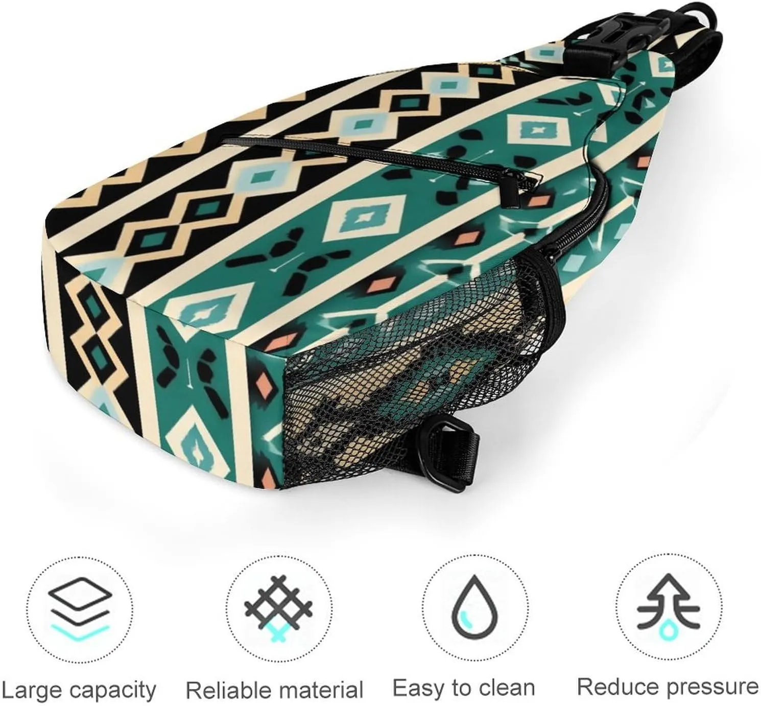 Supdreamc Men & Women Tribal Navajo Aztec Geometric Ethnic Pattern Sling Shoulder Backpack Travel Backpack Camping Outdoor Bag - Multipurpose Anti-Theft Daypack Durable Shoulder Chest Crossbody Bag