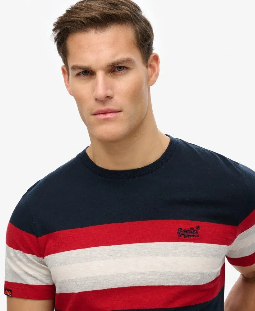 Superdry Men's Essential Stripe T-Shirt, Eclipse Chest Stripe