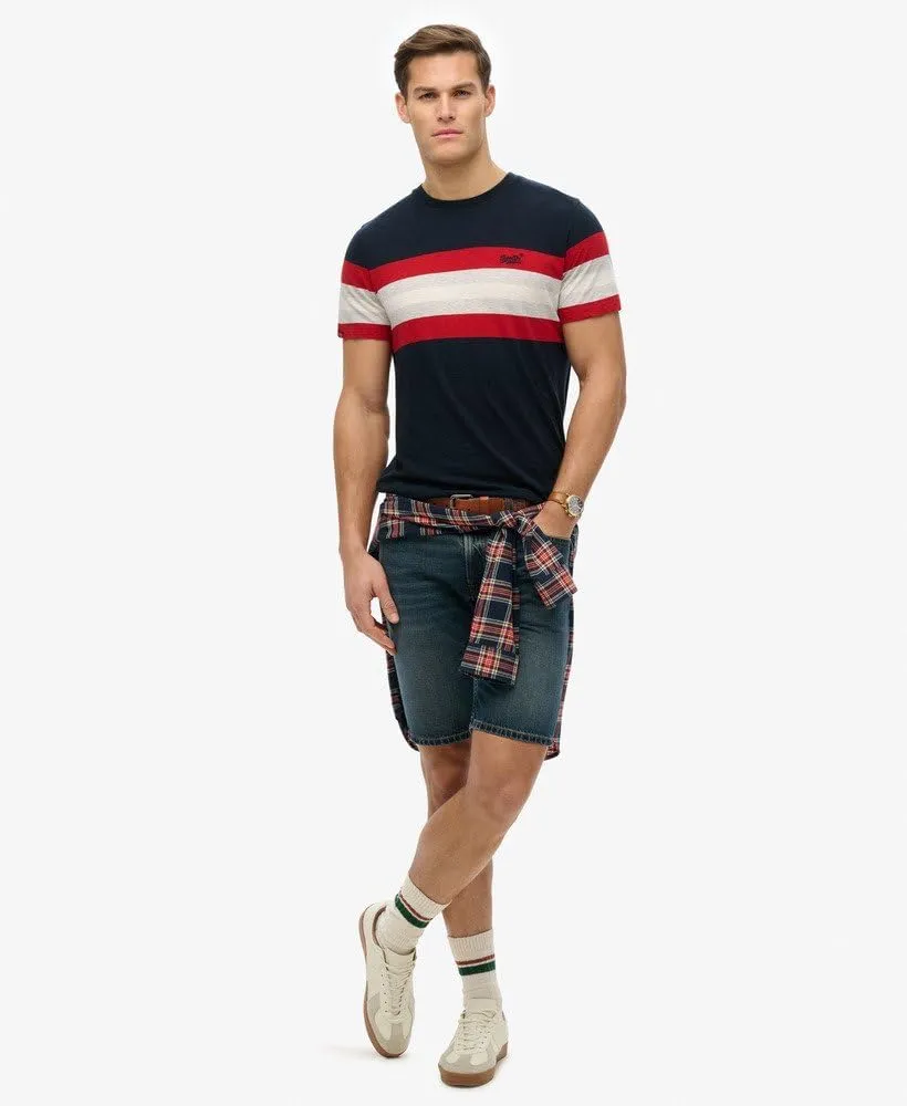 Superdry Men's Essential Stripe T-Shirt, Eclipse Chest Stripe