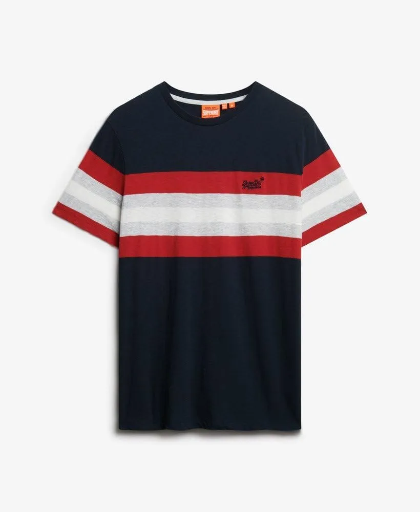 Superdry Men's Essential Stripe T-Shirt, Eclipse Chest Stripe