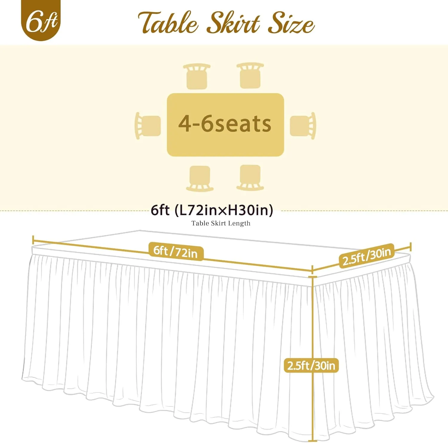 Suppromo 2 Pack 6ft Lavender Tulle Tablecloths for Rectangle Tables, 6 Foot Rectangular Table Cloth Wrinkle Free Tablecover with Tutu Skirt for Wedding Baby Shower Birthday Party Banquet Buffet Cake