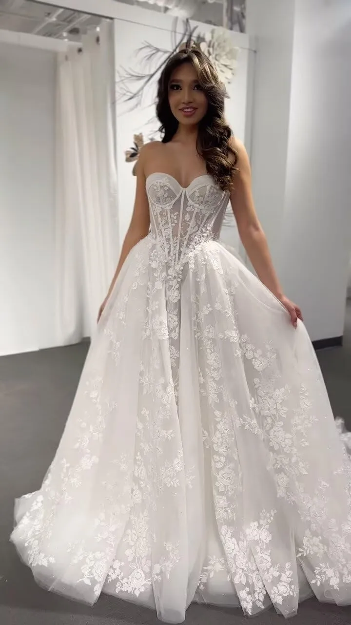 Sweetheart Princess Wedding Dresses for Bride 2025 Laces Appliques Bridal Gowns LU61