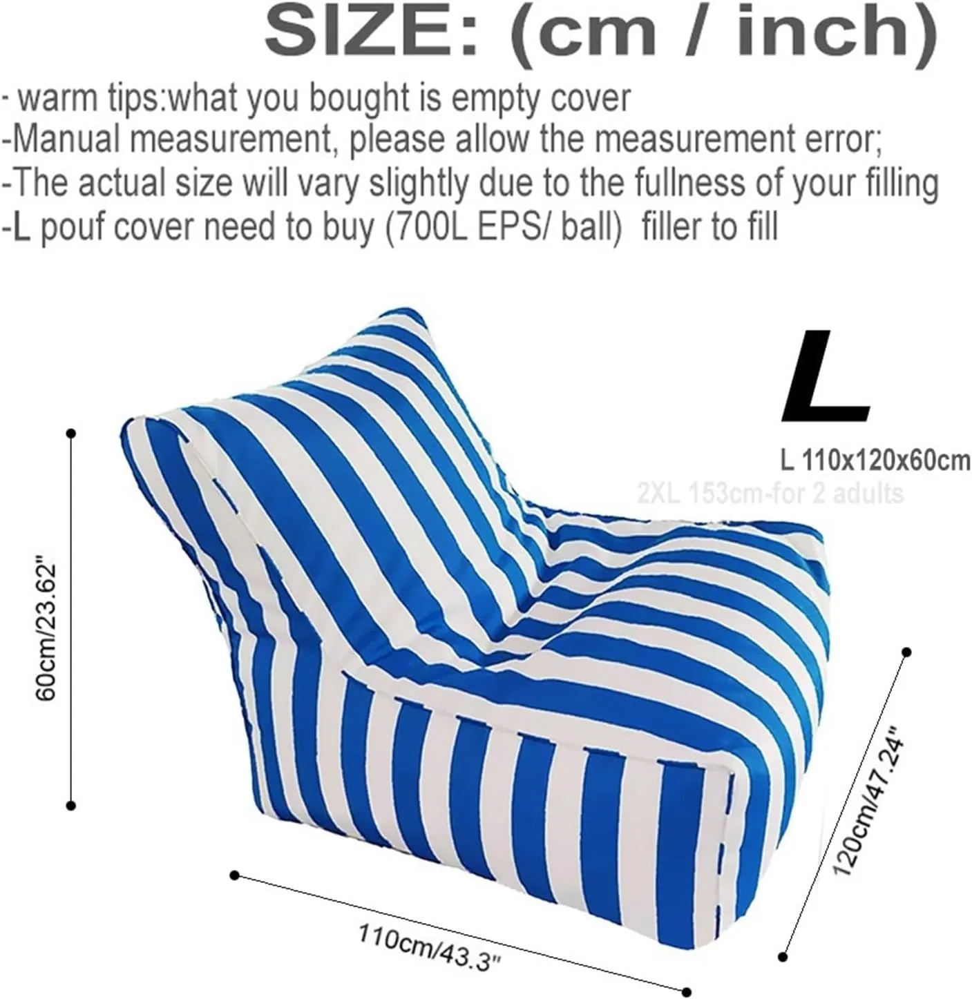 SXBCyan Floating Bean Bag for Pool - Outdoor Waterproof Bean Bag Chairs for Adults - Reusable Bean Bag for Swimming Without Filler Garden Beach Camp Beanbag Sofa Bed Puff Lounge(Black)