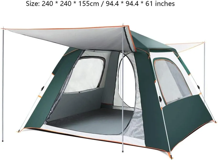 Tent 4-6 Person Quick Automatic Opening Camping Tent Easy Setup Big Family Tent Awnings Garden Pergola 240x240x155cm Yurt (Color : Blue)
