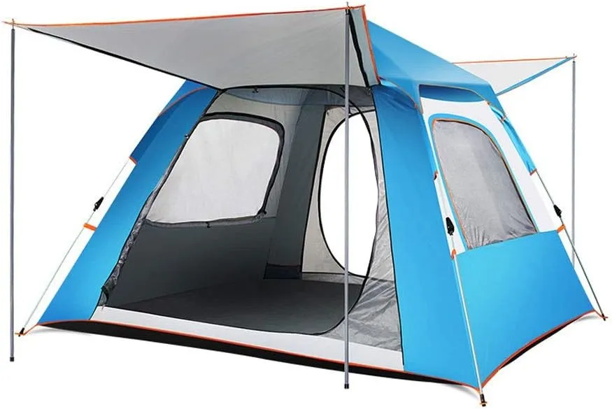 Tent 4-6 Person Quick Automatic Opening Camping Tent Easy Setup Big Family Tent Awnings Garden Pergola 240x240x155cm Yurt (Color : Blue)