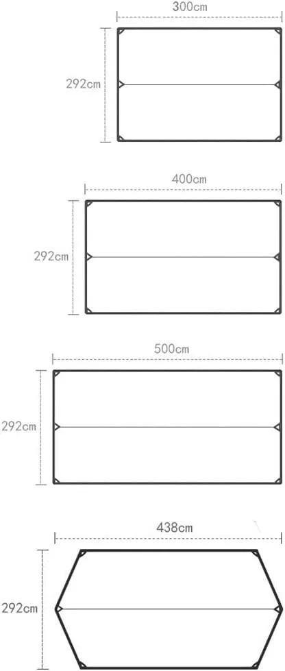 Tent Tarp Camping Tarps Lightweight Waterproof Rectangle Shelter Outdoor Tent Awning Canopy Tent Tarp (Size : 4.38 * 2.92m)
