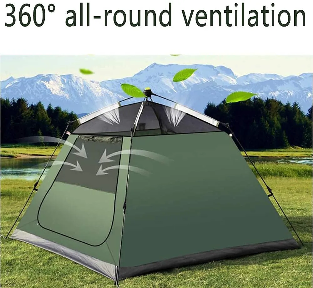 Tent,Camping Hiking Sun Shelter,Outdoor Double Layer Easy Set Up 3-4 People Blue 86x61inch