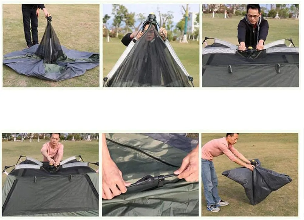 Tent,Camping Hiking Sun Shelter,Outdoor Double Layer Easy Set Up 3-4 People Blue 86x61inch