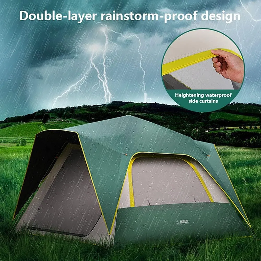 Tents Instant Pop Up Family Camping for 3-4,5-8 Persons, Dome Waterproof Sun Shelter, Backpacking with Removable,PU Fabric