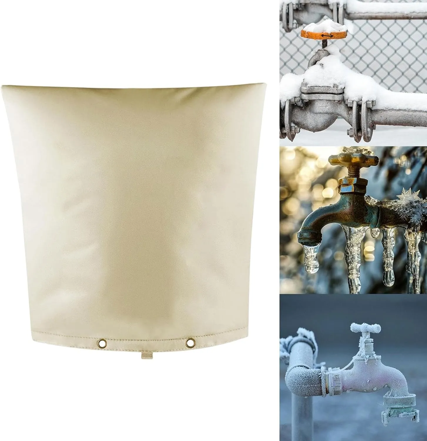 Thickened Winter Garden Faucet Bag Cover Waterproof Water Pipe Cover Backflow Valve Cover, 61x61cm