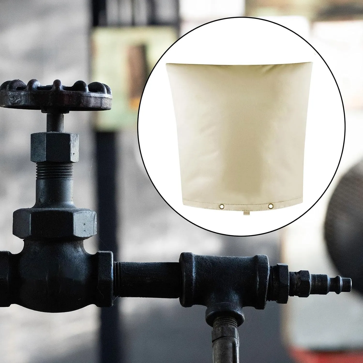 Thickened Winter Garden Faucet Bag Cover Waterproof Water Pipe Cover Backflow Valve Cover, 61x61cm