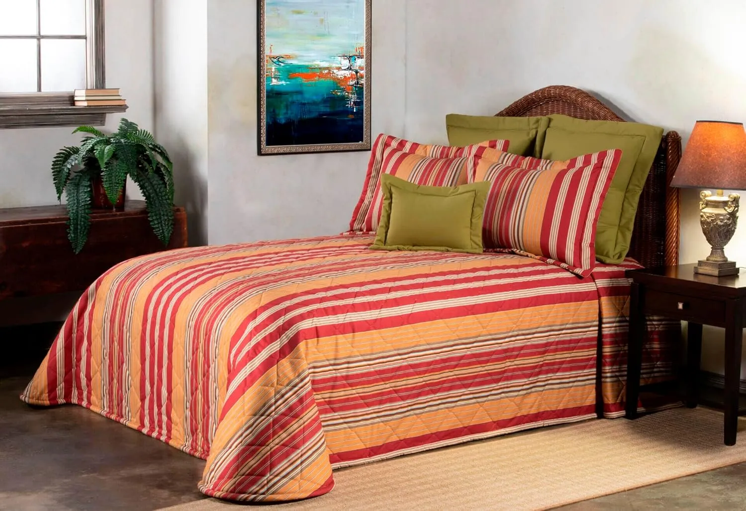 Thomasville At Home Breeze Tapestry Stripe Bedspreads, Twin 110" Long x 81" Wide, Single Cotton Bedspread (1), Bedroom