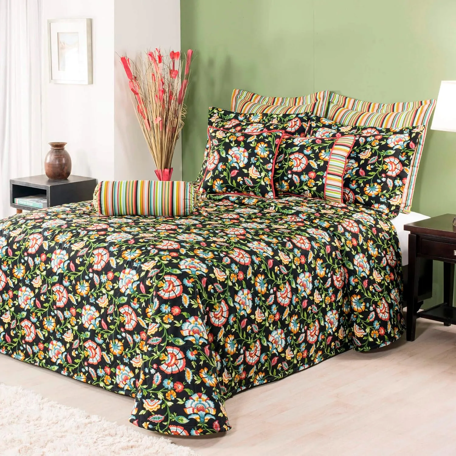 Thomasville At Home Cambridge Noir Bedspreads, Cal-King 118" Long x 114" Wide, Single Cotton Bedspread (1), Bedroom