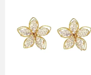 Three-dimensional Flower Earring