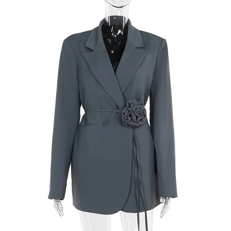 Three-dimensional flower suit jacket