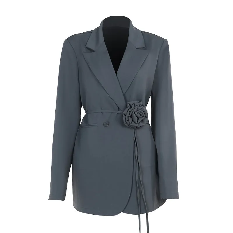 Three-dimensional flower suit jacket