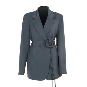 Three-dimensional flower suit jacket