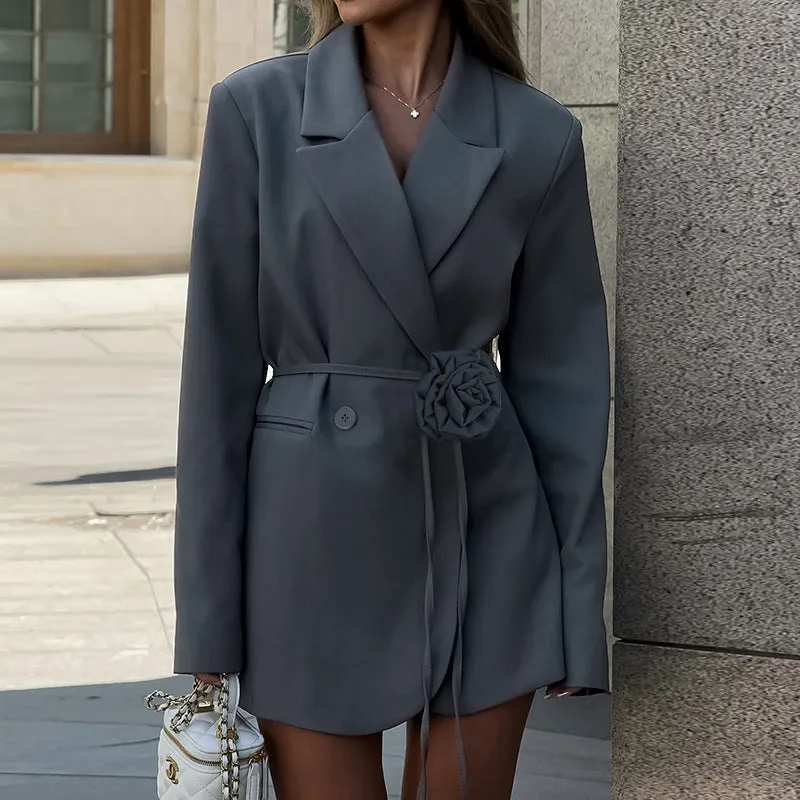 Three-dimensional flower suit jacket