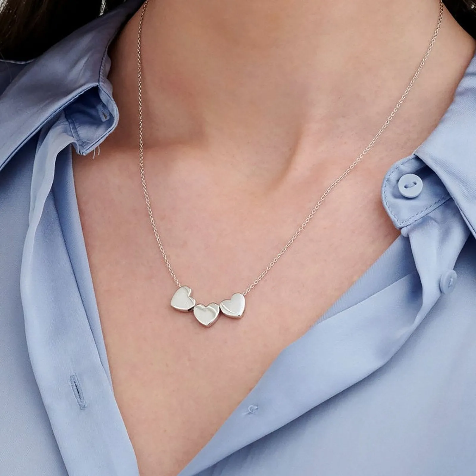 Three Dimensional Heart Necklace