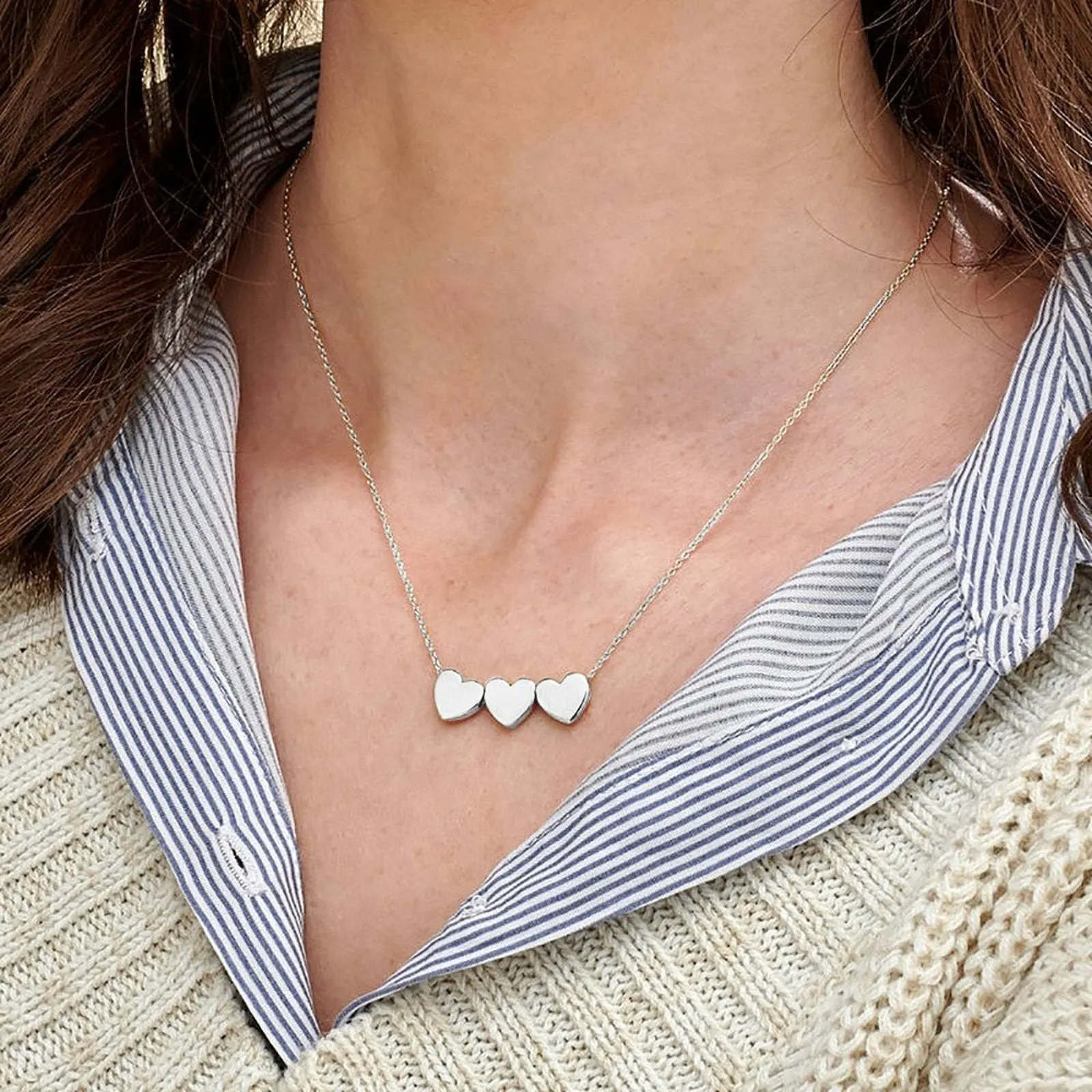 Three Dimensional Heart Necklace