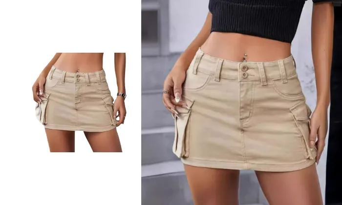 Three-Dimensional Pocket Skirt