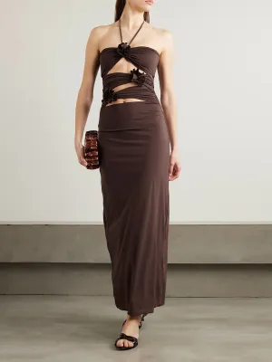 Three-Dimensional Rose Hollow Dress