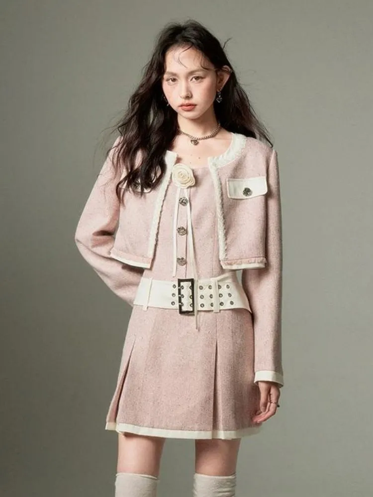three-dimensional rose suit coat