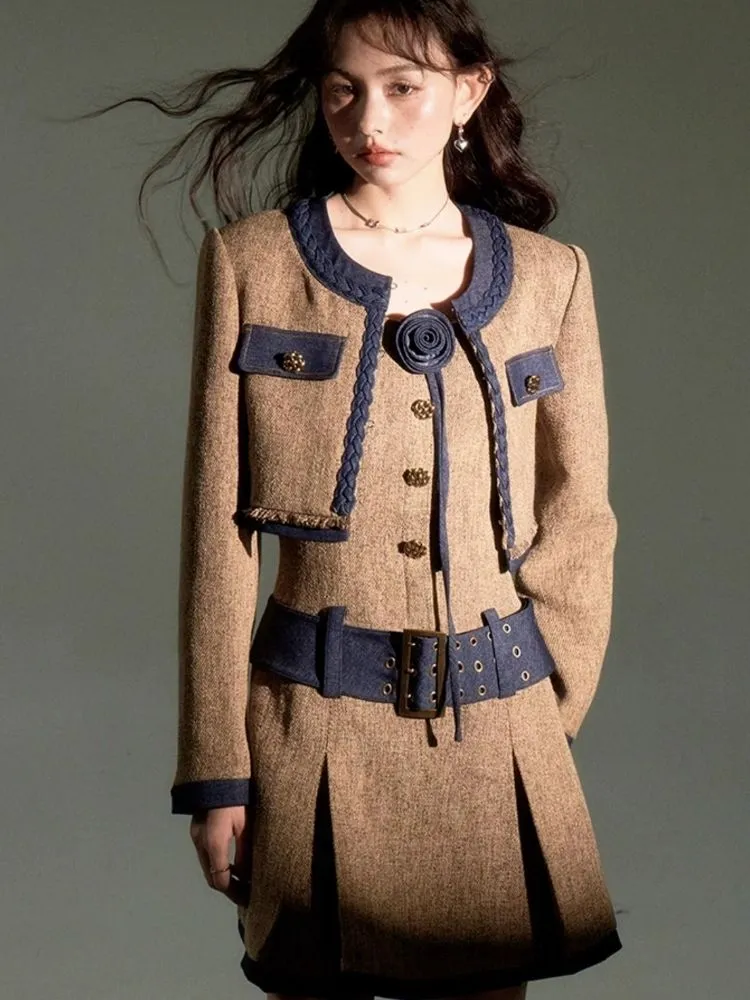 three-dimensional rose suit coat