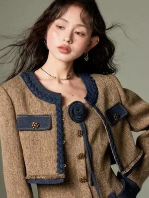 three-dimensional rose suit coat
