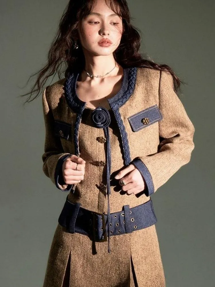 three-dimensional rose suit coat