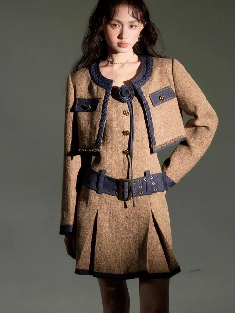 three-dimensional rose suit coat