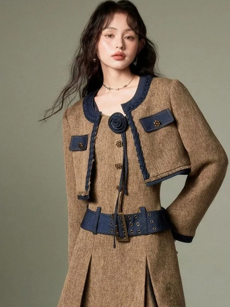three-dimensional rose suit coat
