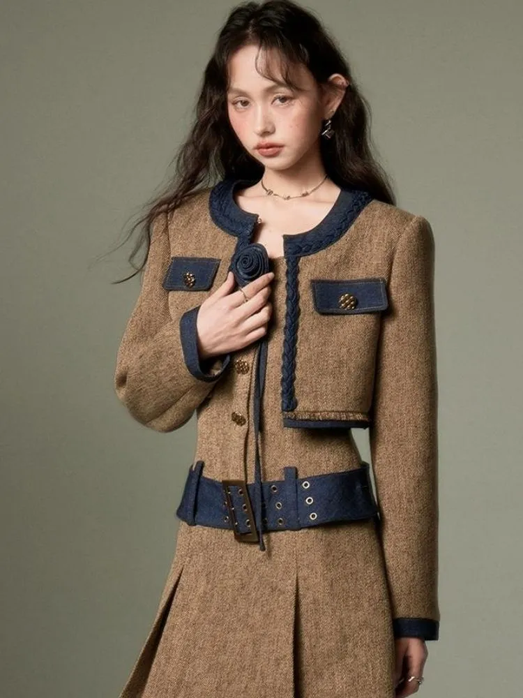 three-dimensional rose suit coat