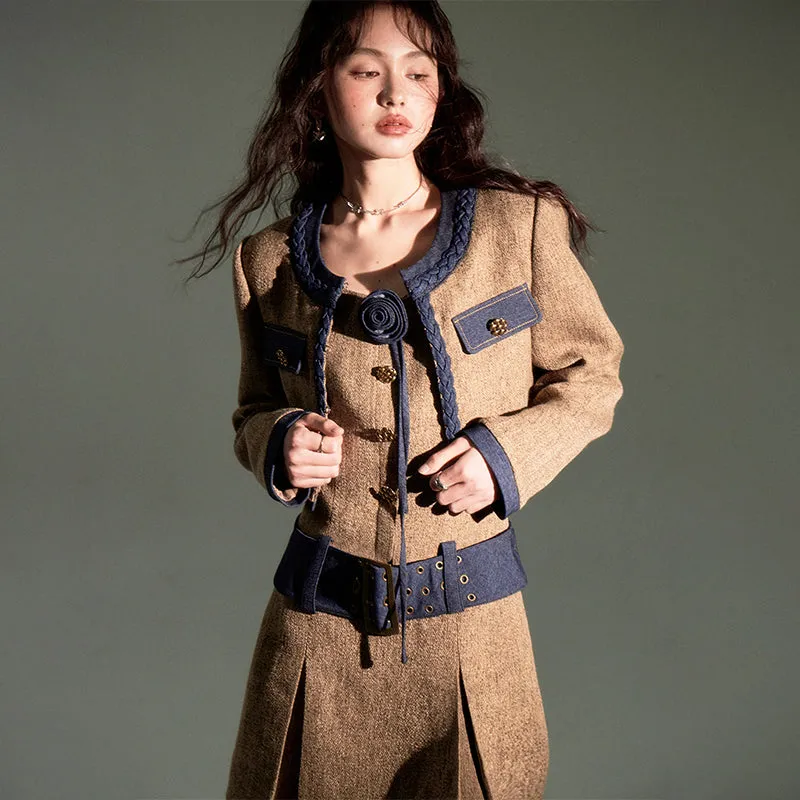 three-dimensional rose suit coat
